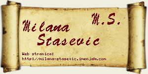 Milana Stašević vizit kartica